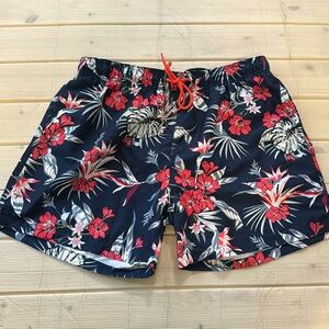 Men’s summer surf beach floral blue  short NWT